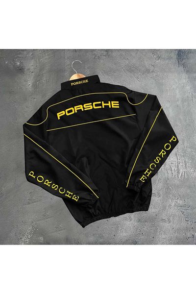 Lushen Black Oversize Parachute Fabric - Digital Printed Windbreaker Raincoat