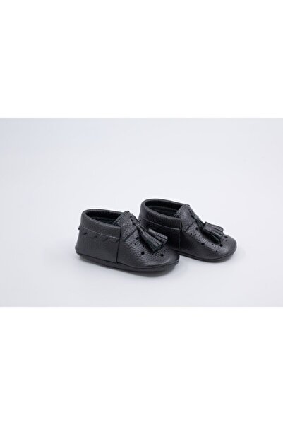 Li Puna Baby Black Royal Series Leather First Step Shoes