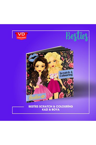 Vuslat Design Besties 12 Sheets Scratch Paint Book - Scratch & Coloring Notebook