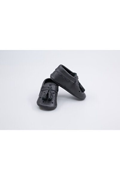 Li Puna Baby Black Royal Series Leather First Step Shoes
