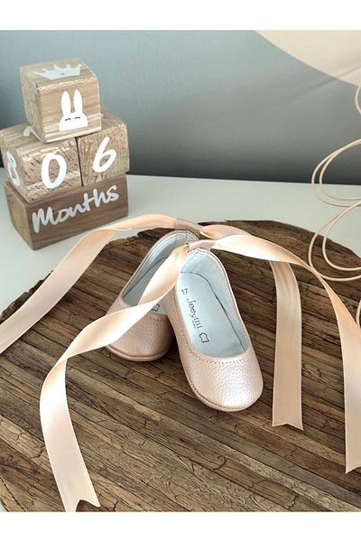 Li Puna Salmon Color Genuine Leather Baby Loafers - Ballerina Model