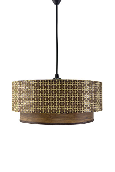 Vivido Home Hasır kahve Ahşap Desenli Avize