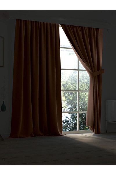 oğur dikimevi Brown Blackout Blackout Curtain - Light Proof and Thermal