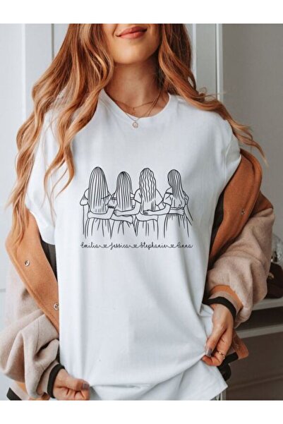 CLASSY.MODA Γυναικείο T-Shirt Single Jersey - Λευκό εμπριμέ μπλουζάκι με κοντ...