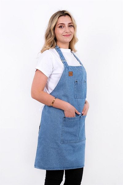 sevilya Denim Kitchen Apron with Adjustable Straps
