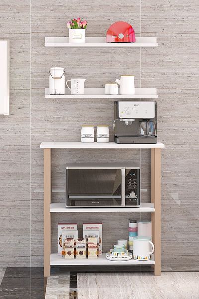 Ekinokshome Coffee Colored Children's Corner - White Natural Standing, Multi-Purpose Organizer