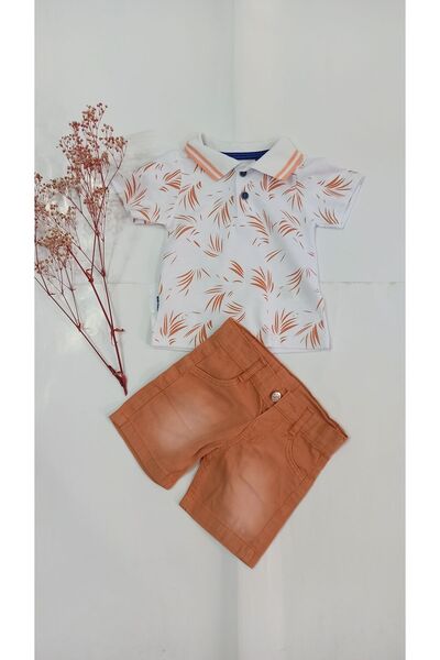 Yakup bebe Lacoste 2-piece children's set with collar and sweat shorts.