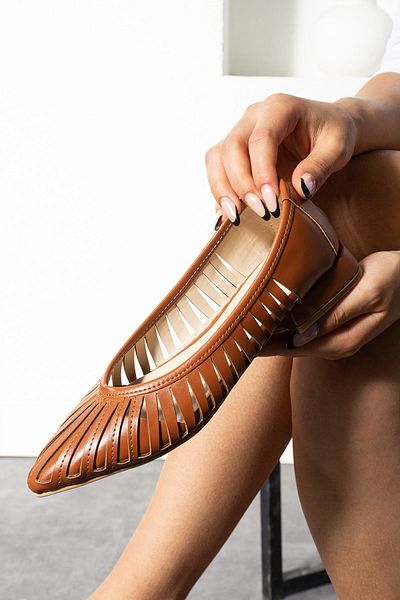 ZENNESHOES Γυναικείες μπαλαρίνες με κομμένο λέιζερ - Ελαστικές