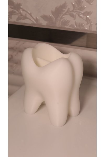 CESCRAFT White Tooth-Shaped Toothbrush And Toothpaste Box