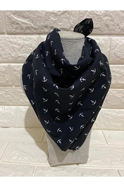 sema aksesuar Unisex Çapa Desenli Fular - Bandana Siyah