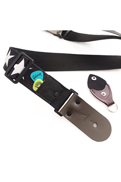 Genel Markalar SIRIUS PICKHOLDER MODEL GİTAR ASKISI GERÇEK DERİ UÇLU STRAT HE...