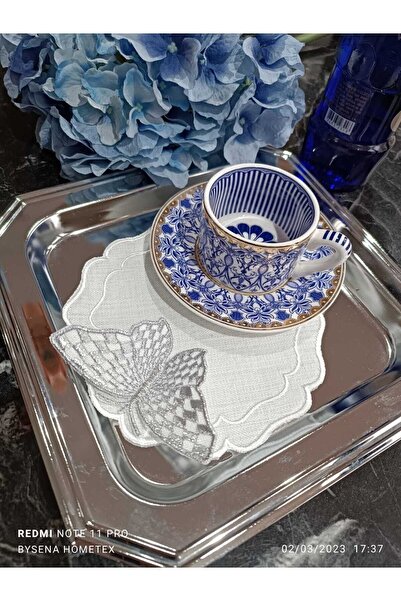 LASETU كوكتيل فراشة ثلاثي الأبعاد ومناديل تقديم القهوة الجانبية قطعة واحدة فض...