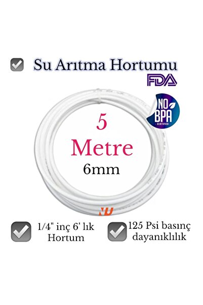 Nefa Su Arıtma Hortumu 1/4 inç 6 mm 5 metre
