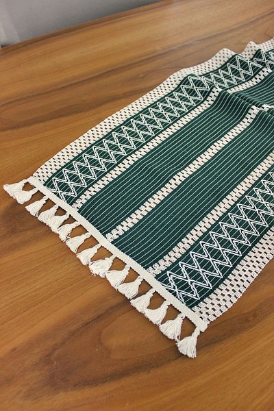 nonamino Bumbac Şal Motiv Dantela Tricot Runner 35x150