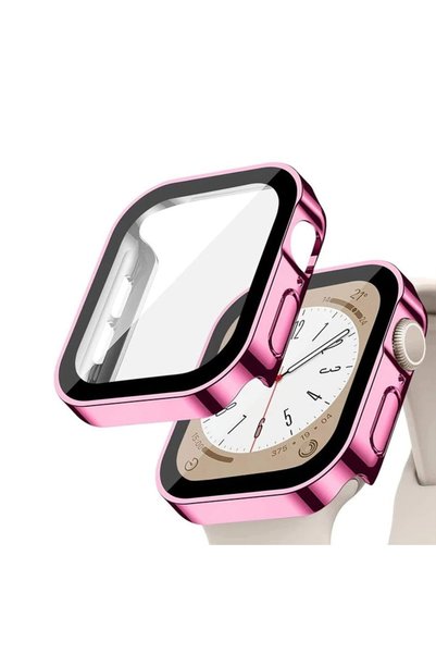 Quse Apple Watch 40mm Suya Dayanıklı Kasa + Ekran Koruyucu Kılıf – Pembe – SE...