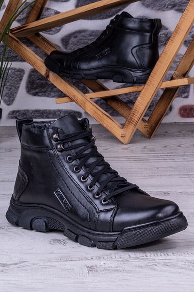 Ghattix Ανδρικές μπότες Zatta Winter από γνήσιο δέρμα με φερμουάρ