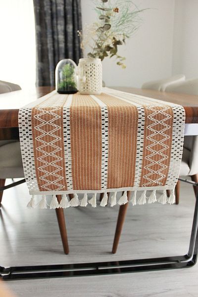 nonamino Βαμβακερό σάλι μοτίβο Lace Mesh Runner 35x150