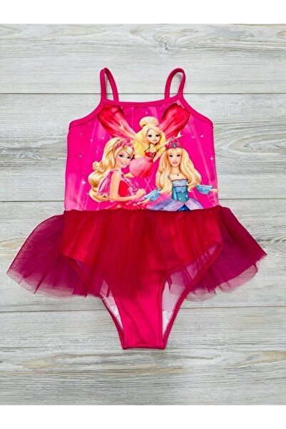 Kız Çocuk Barbie Tütü Etekli Mayo
