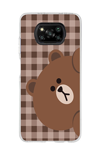 SUPER FRAME Poco X3 PRO / X3 NFC Uyumlu Ayıcık Tasarımlı Şeffaf Telefon Kılıfı