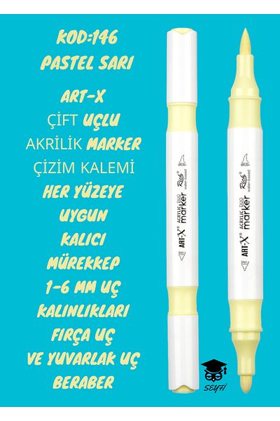 SEYFİKİRTASİYE ART-X Acrylic Marker Double Tips - All Surface Drawing Pen with 1-6 mm Tip Thickness