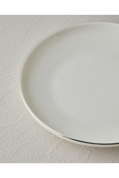English Home Torino Porcelain 18 Piece Dinner Set - 6 Person with Silver Pit Plate