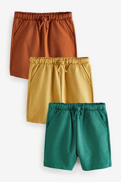 Next Baby 3 Piece Cotton Shorts Set - Green, Brown and Blue