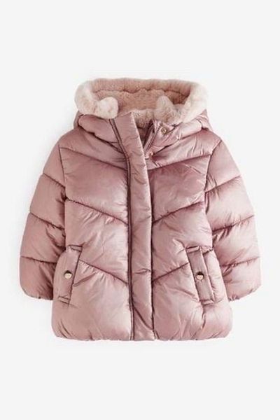 Next Baby Pink Algodon Fleece Waterproof Jacket