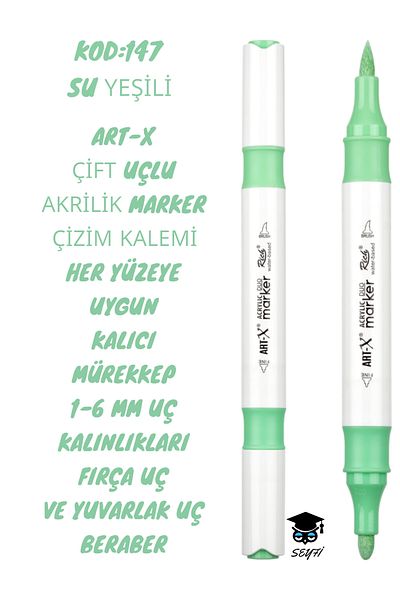 SEYFİKİRTASİYE ART-X Acrylic Marker Double Tips - All Surface Drawing Pen with 1-6 mm Tip Thickness