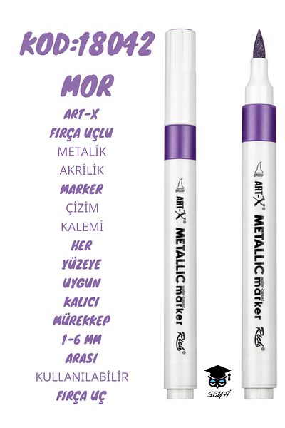 SEYFİKİRTASİYE 1-6 MM Brush Tip Metallic Acrylic Marker - Performer Ink for All Surfaces