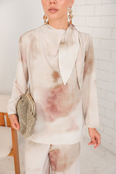 Melike Tatar BEIGE Patterned Suit - 32-2214