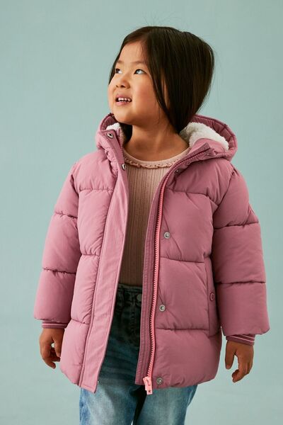 Next Baby Pink Full Fleece Lined Waterproof Coat