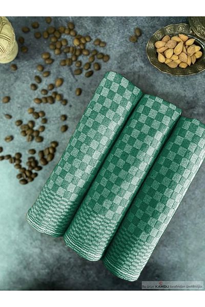 XAMANTHA 4 Pcs Green Plaid Pattern German Napkins - Kitchen Towel & Drying, 40X60Cm