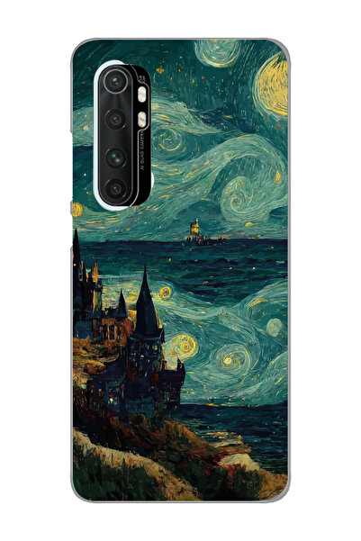 SUPER FRAME Xiaomi Mi Note 10 LITE Uyumlu Van Gogh Tasarımlı Şeffaf Telefon K...