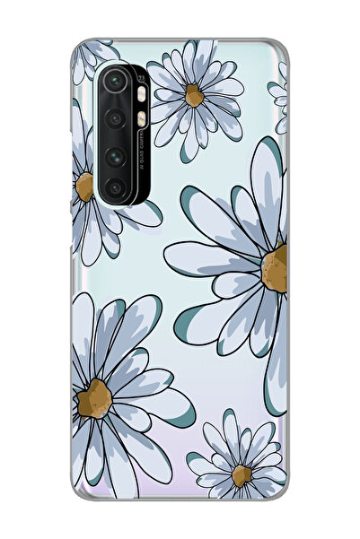 SUPER FRAME Xiaomi Mi Note 10 LITE Uyumlu Papatya Tasarımlı Şeffaf Telefon Kı...