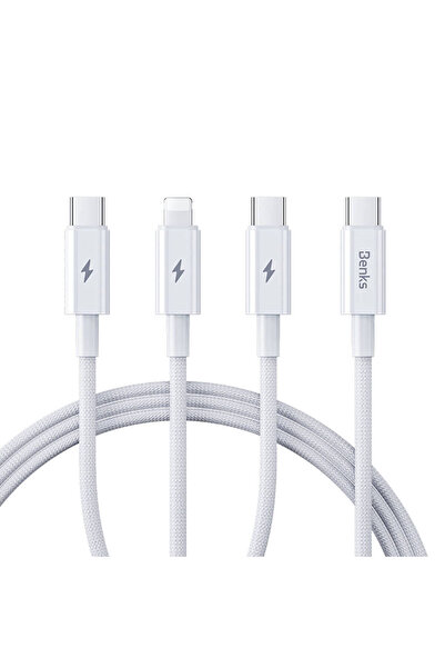 Benks iPhone PD Şarj Kablo Benks D46 Type-C to Type-C & Type-C & Lightning PD...
