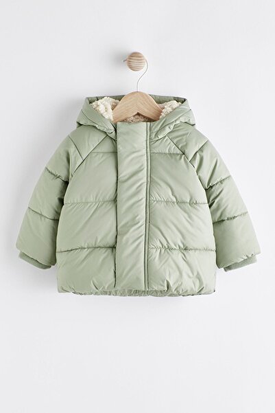 Next Baby Water Green Fleece Lined Waterproof Hooded Coat