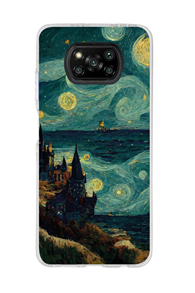 SUPER FRAME Poco X3 PRO / X3 NFC Uyumlu Van Gogh Tasarımlı Şeffaf Telefon Kılıfı