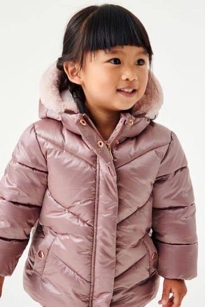 Next Baby Pink Algodon Fleece Waterproof Jacket