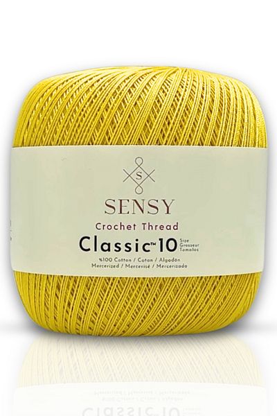 SENSY Yellow 10 Crochet Mercerized Cotton Thread - Lace and Giza Corn Cotton