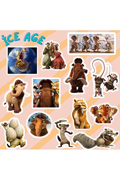 Pufidik Buz Devri Sticker Seti | Laptop Notebook Telefon Etiket