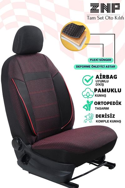 Znp Home Leatherless Anti-Sweat Cotton Universal Car Seat Cover Full Set