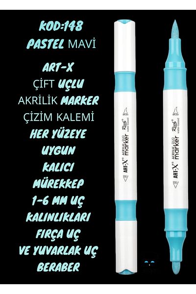 SEYFİKİRTASİYE ART-X Acrylic Marker Double Tips - All Surface Drawing Pen with 1-6 mm Tip Thickness