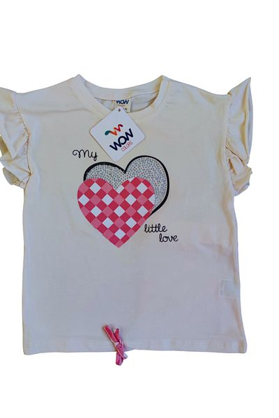 WOW 3-4-5-6 Years Girl's T-Shirt and Capri Tights Set - Gingham Patterned Summer Set