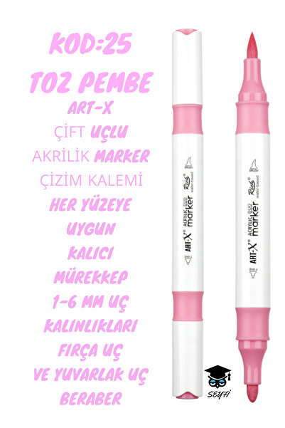 SEYFİKİRTASİYE ART-X Acrylic Marker Double Tips - All Surface Drawing Pen wit...