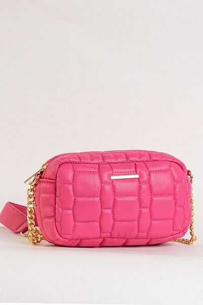 Çantacımstore Women's Chain Quilted Mini Crossbody Bag Pink 3050