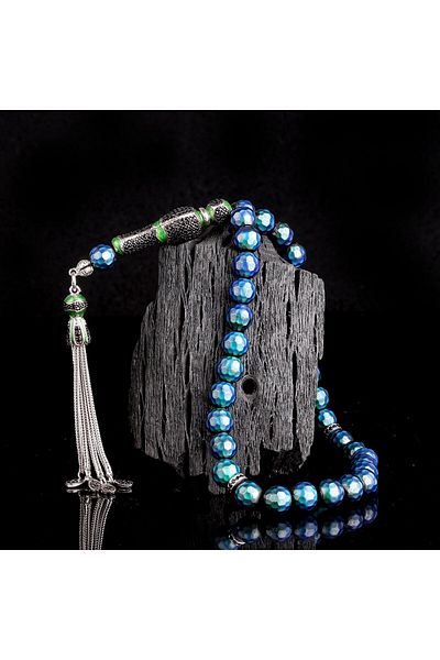 Tesbihsepetim Zircon Stone and Silver Feeling Rosary - Tasseled, Color Changing