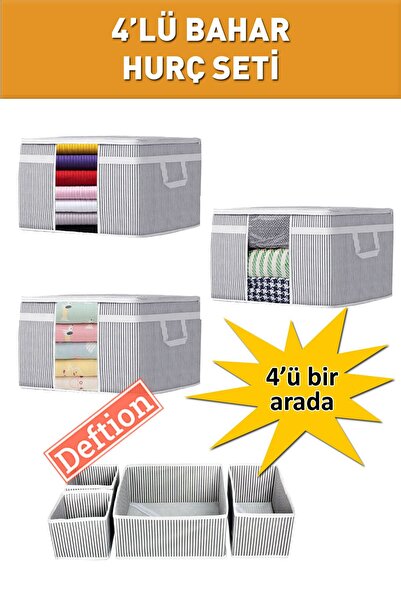 Deftion طقم منظم للمستودعات والدرج مكون من 4 قطع مع نافذة ووسادة ملابس وقاعدة...