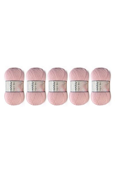 NAKO 100 Gr 5 Pieces Super Pearl Hand Knitting Thread - Pink Powder Color 10275