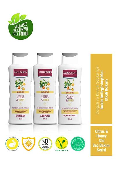 Mousson Citrus and Honey Özu?Containing - Sulfate-Free 3-Piece Hair Care Series