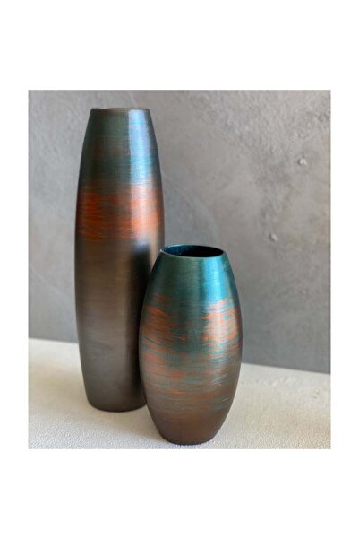 Deart İstanbul Ahenk Seri Seramik Ikili Vazo 38x10,5 Ve 22,5x12,5 Cm.